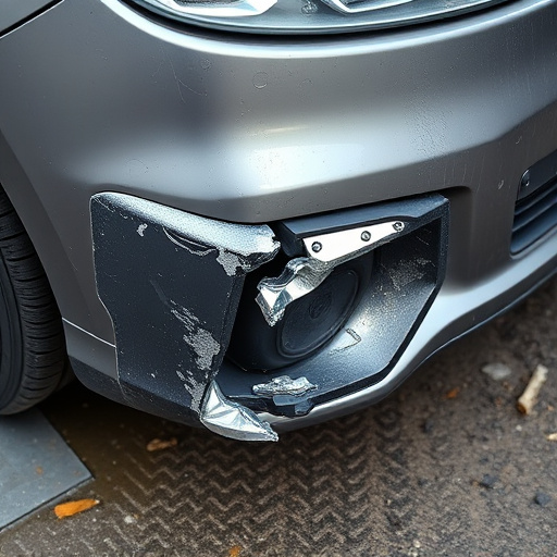 damaged car bumper