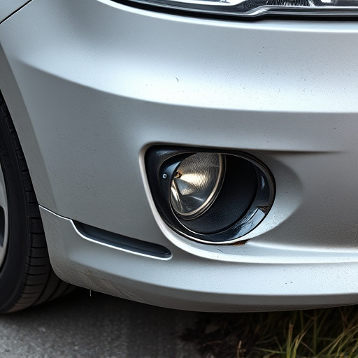 damaged car bumper