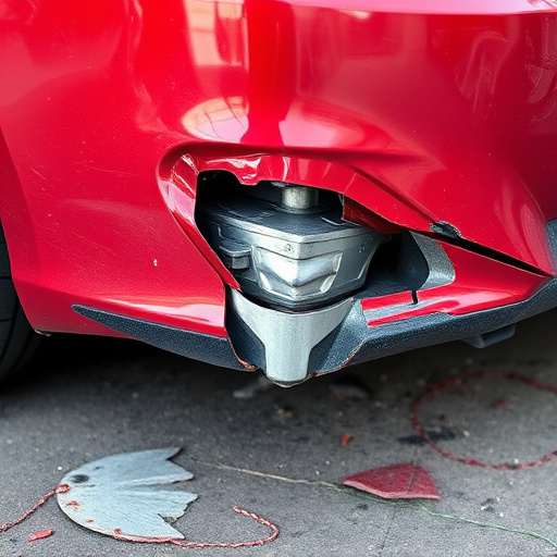 damaged car bumper