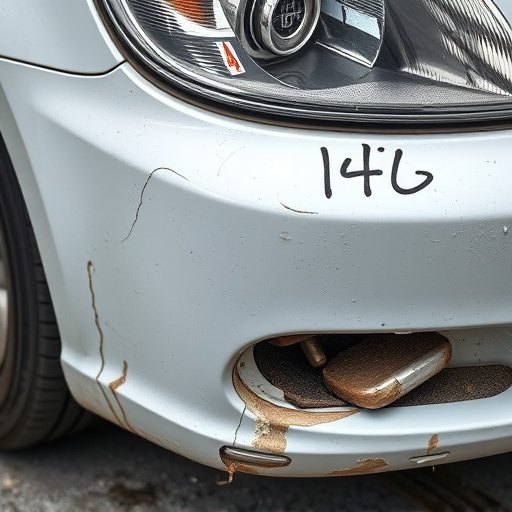 damaged car bumper