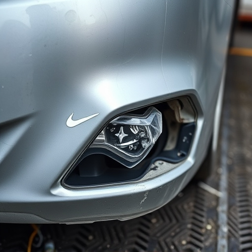 damaged car bumper