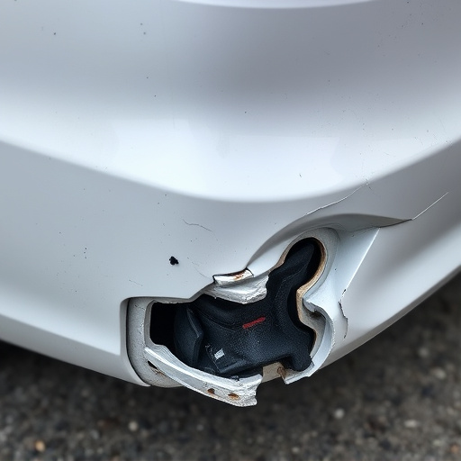 damaged car bumper