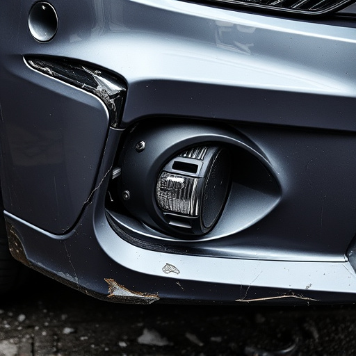 damaged car bumper