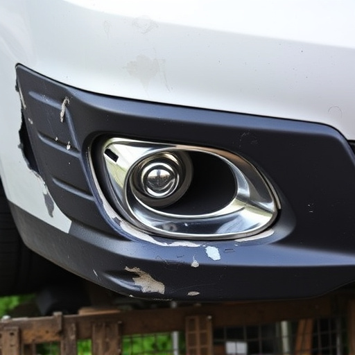damaged car bumper