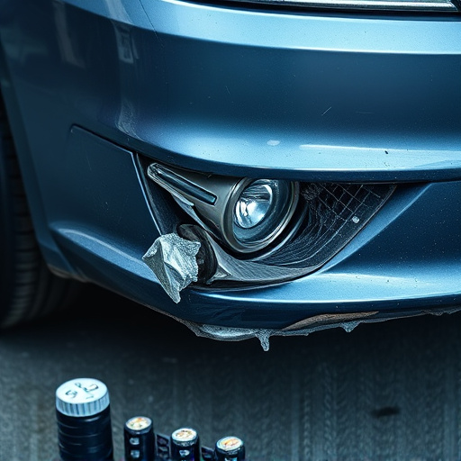 damaged car bumper