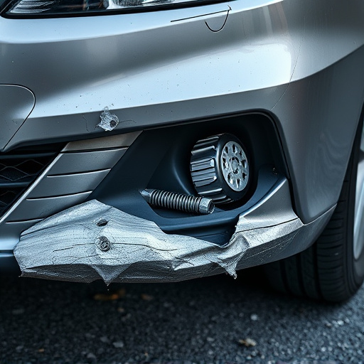 damaged car bumper