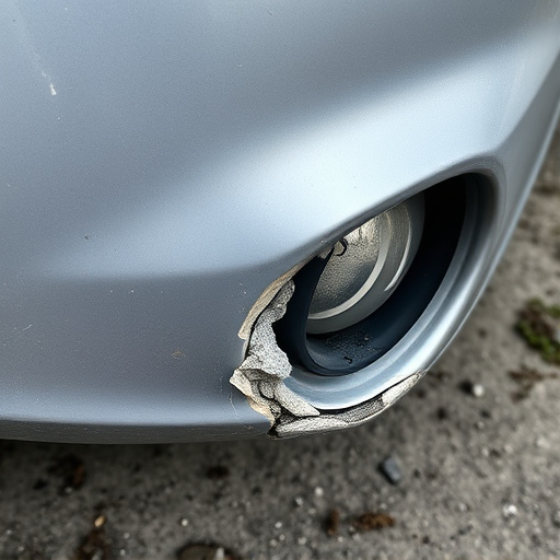 damaged car bumper