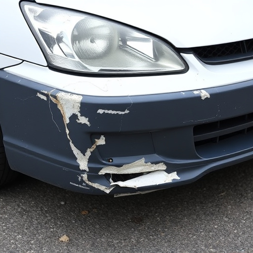 damaged car bumper
