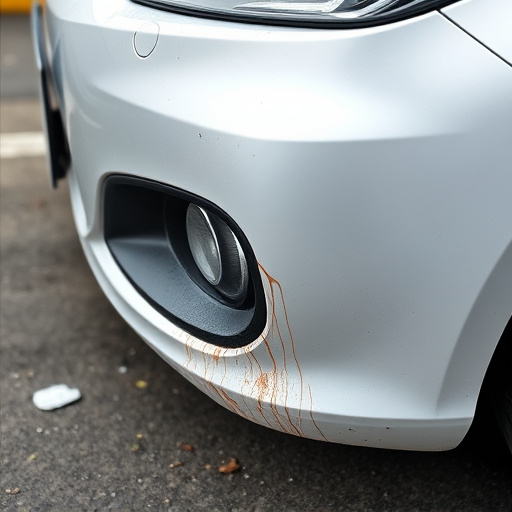 damaged car bumper