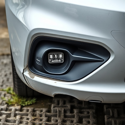 damaged car bumper