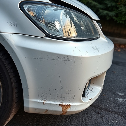 damaged car bumper