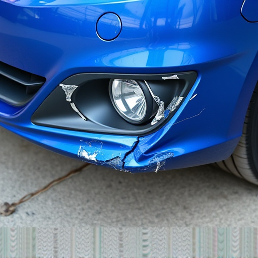 damaged car bumper