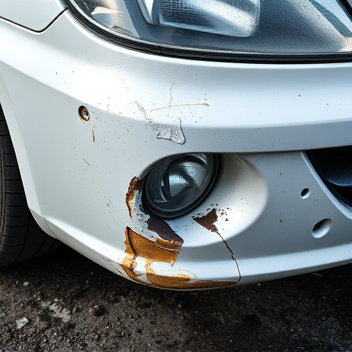 damaged car bumper