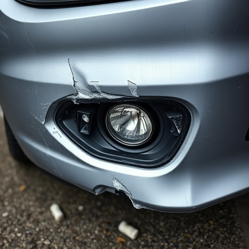 damaged car bumper