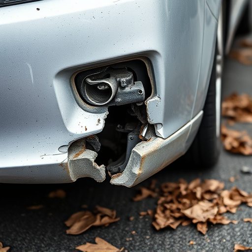 damaged car bumper