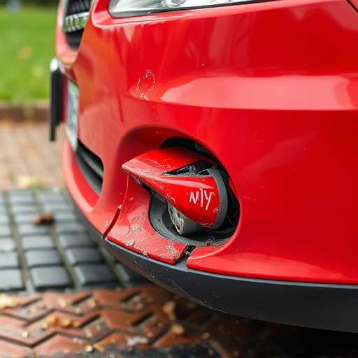 damaged car bumper