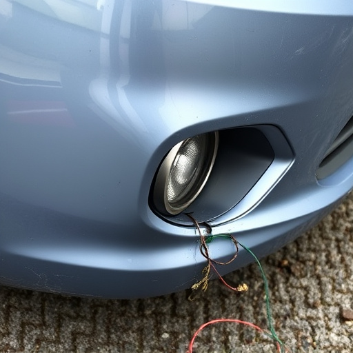 damaged car bumper