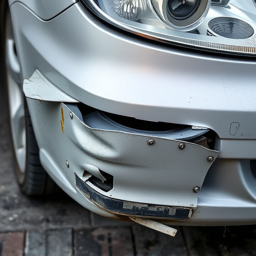damaged car bumper