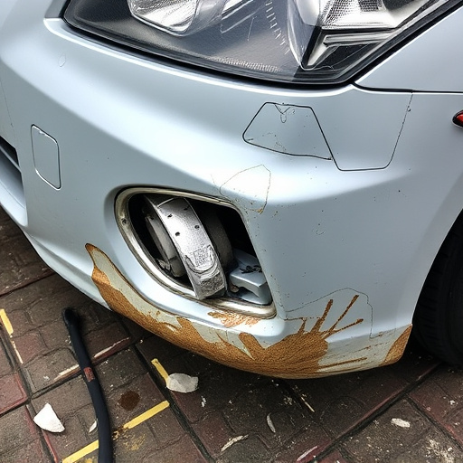 damaged car bumper