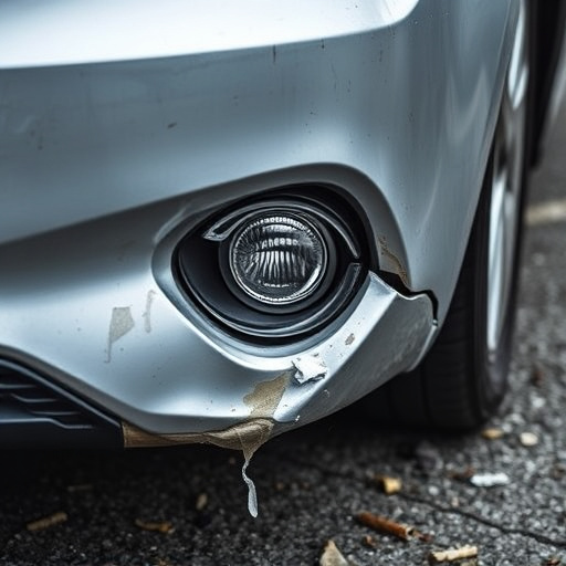 damaged car bumper
