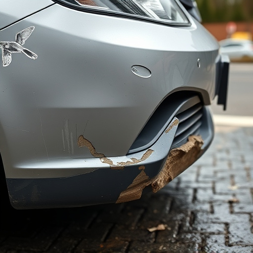 damaged car bumper