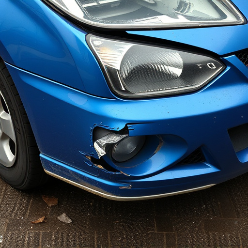 damaged car bumper