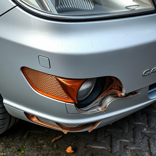 damaged car bumper