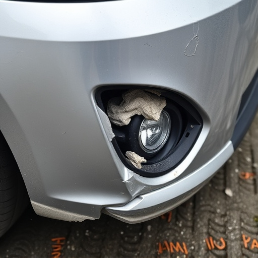 damaged car bumper
