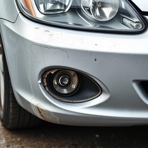 damaged car bumper