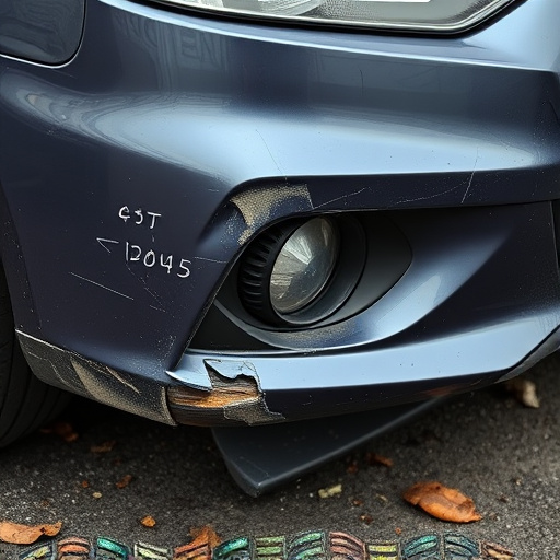 damaged car bumper