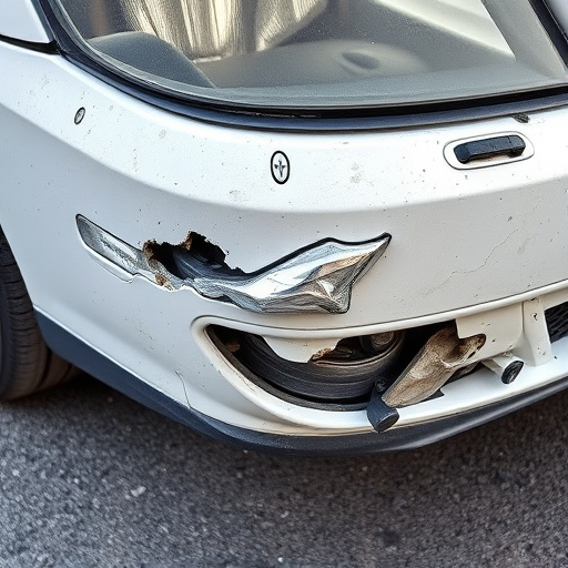 damaged car bumper
