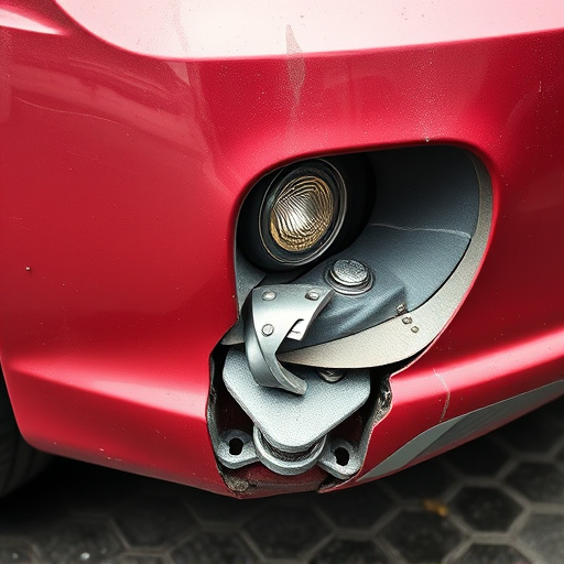 damaged car bumper