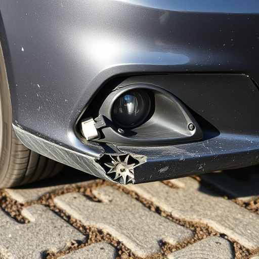 damaged car bumper