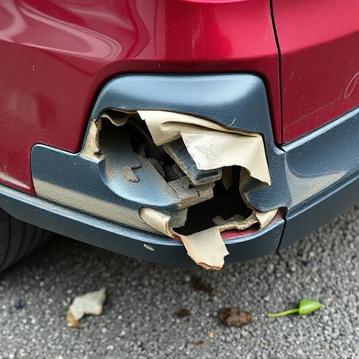 damaged car bumper