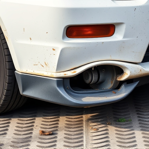 damaged car bumper