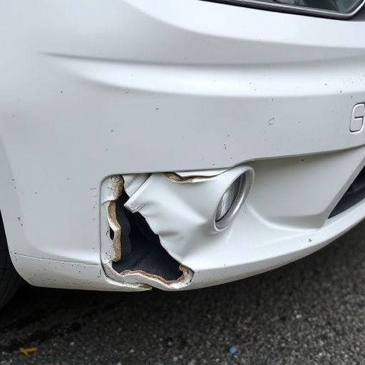damaged car bumper