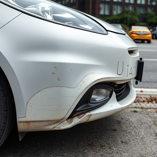 damaged car bumper