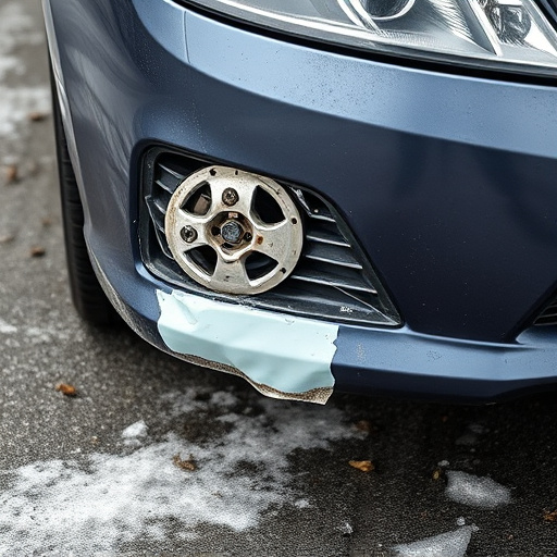 damaged car bumper
