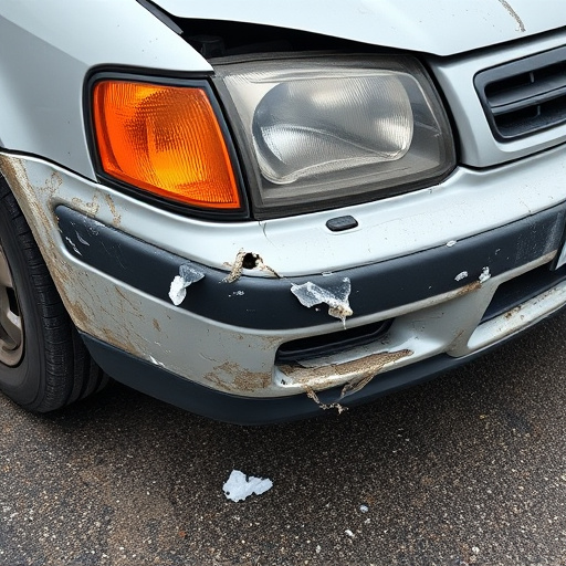 damaged car bumper