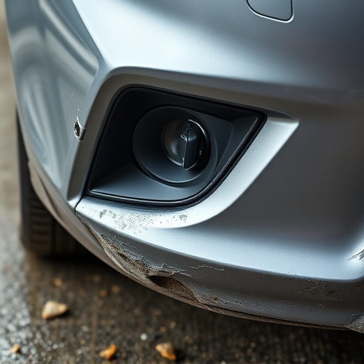 damaged car bumper