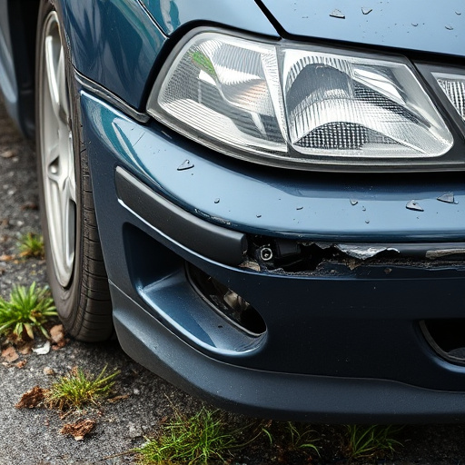 damaged car bumper