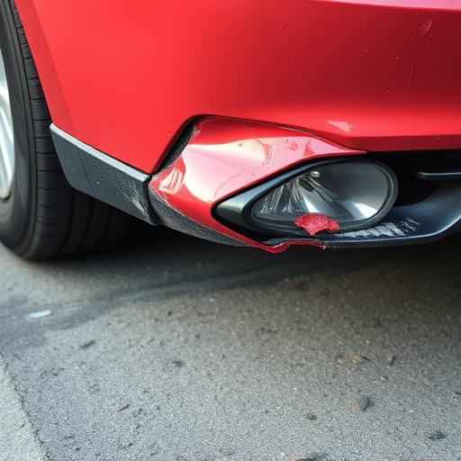 damaged car bumper