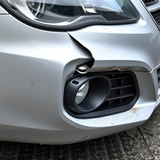 damaged car bumper