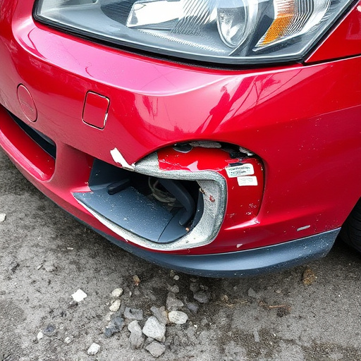 damaged car bumper