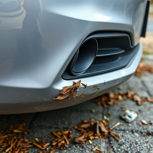 damaged car bumper