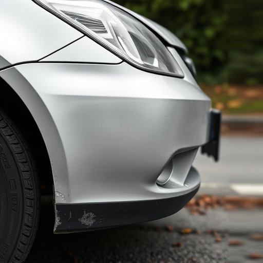 damaged car bumper