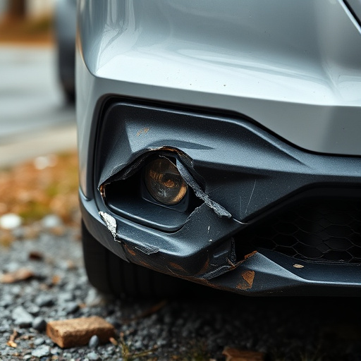 damaged car bumper