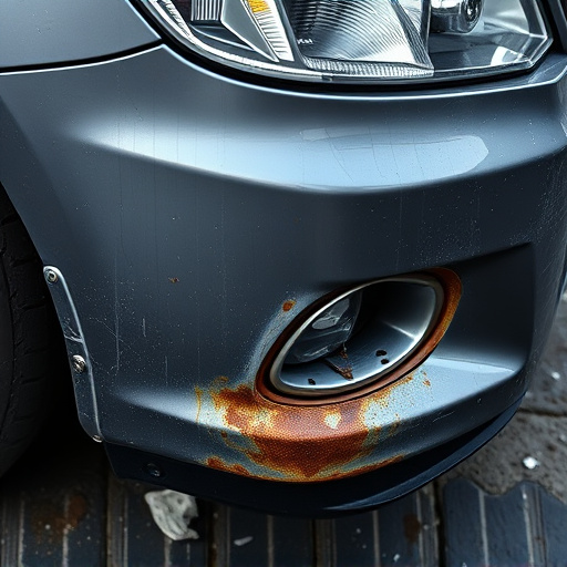 damaged car bumper