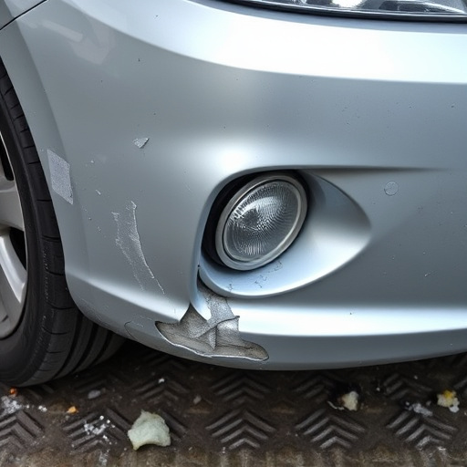 damaged car bumper