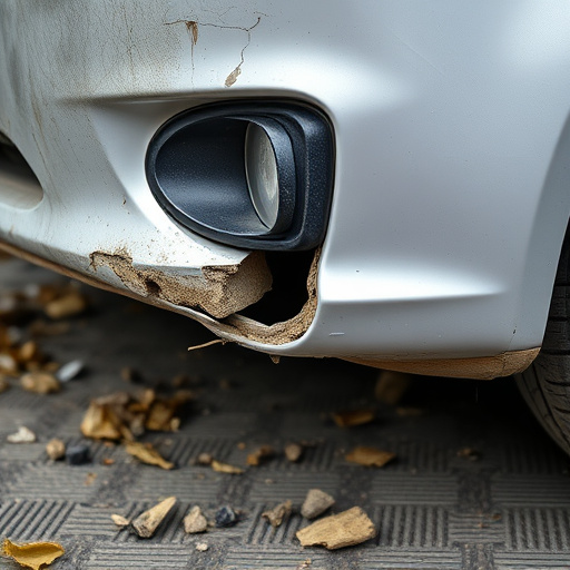 damaged car bumper